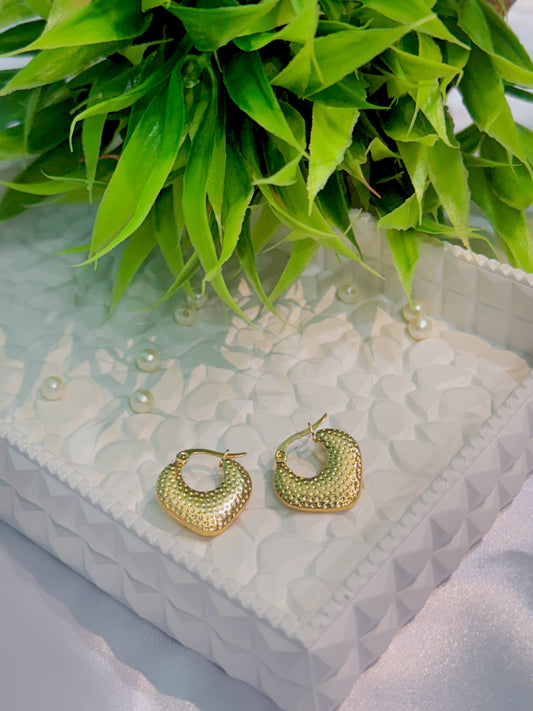 Antitarnised Textured Hoop Earrings