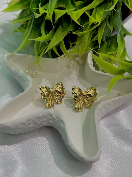 Antitarnised  Butterfly Bow Earrings