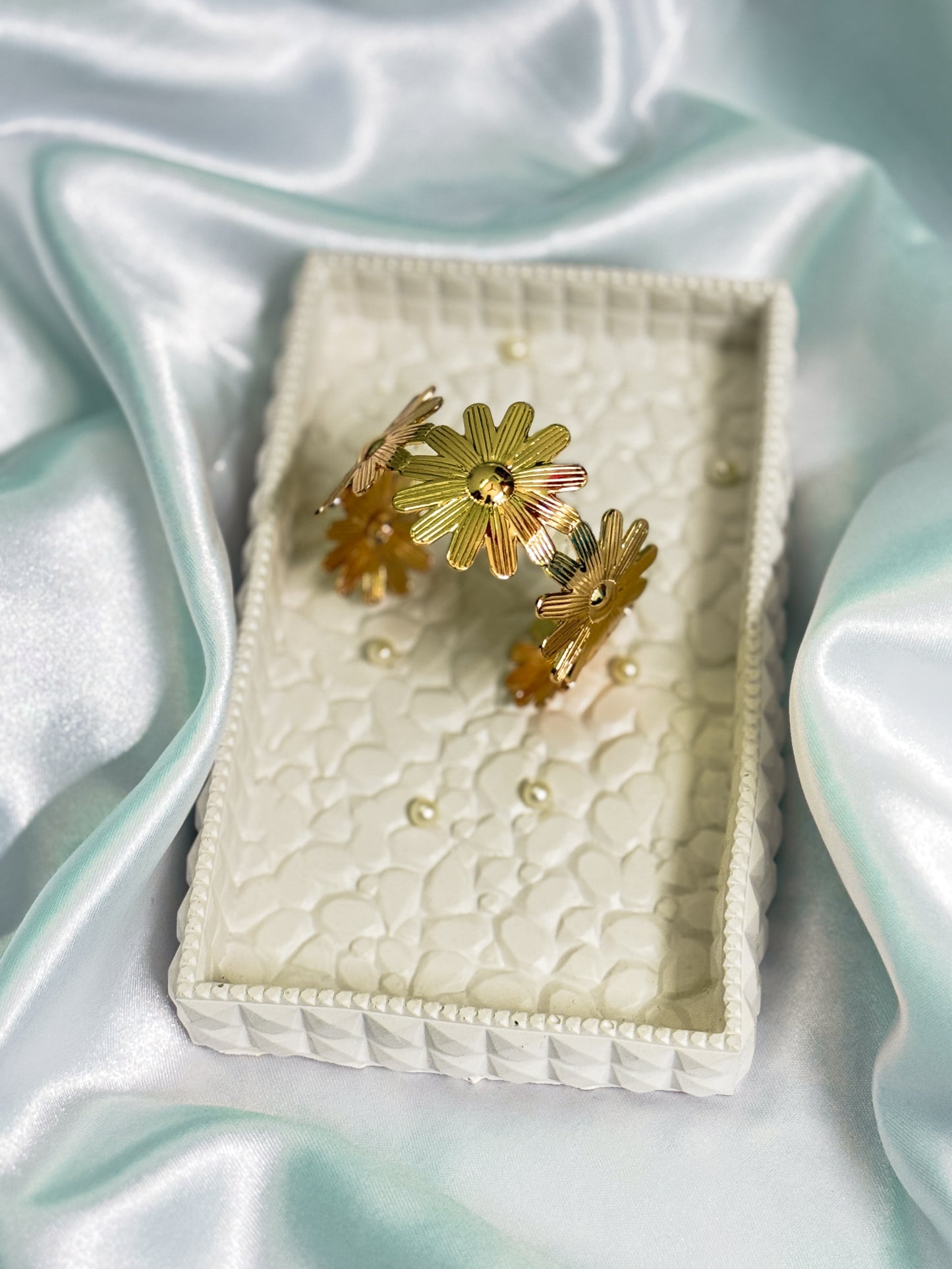 Golden Floral cuff bracelet