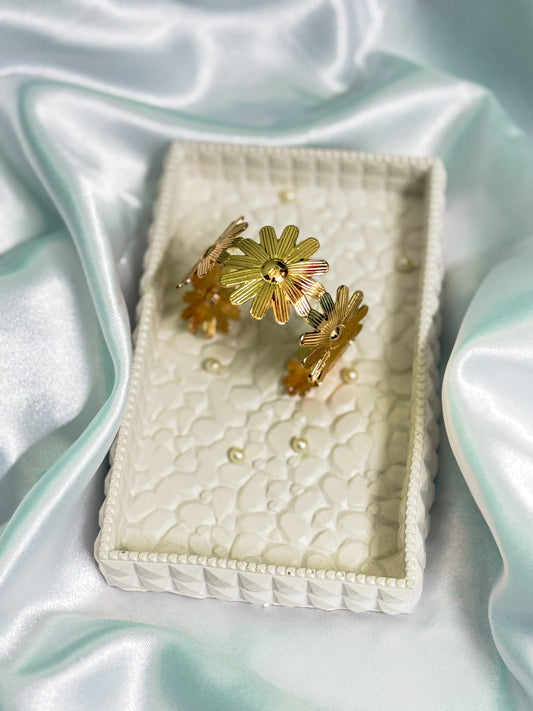 Golden Floral cuff bracelet