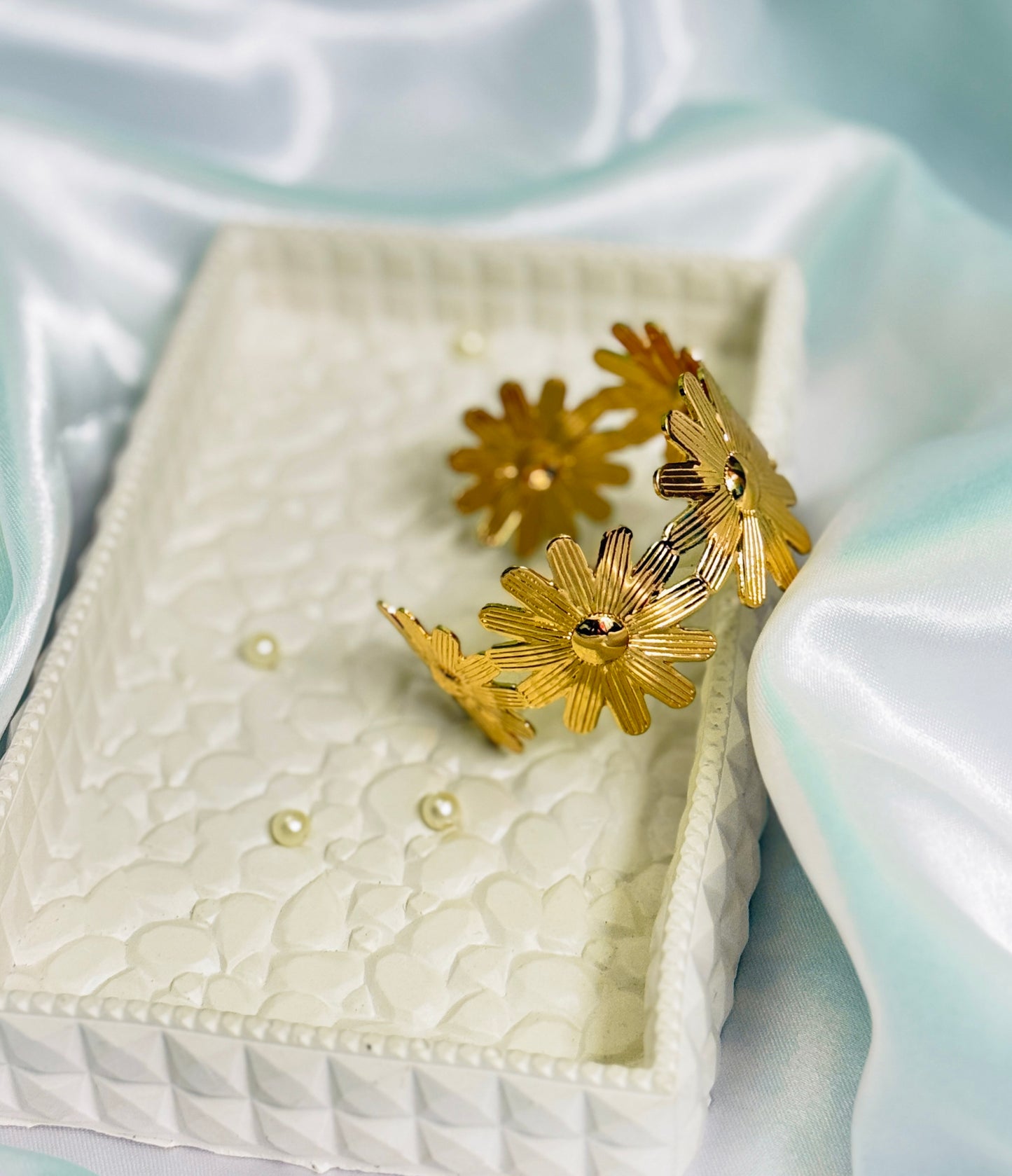 Golden Floral cuff bracelet