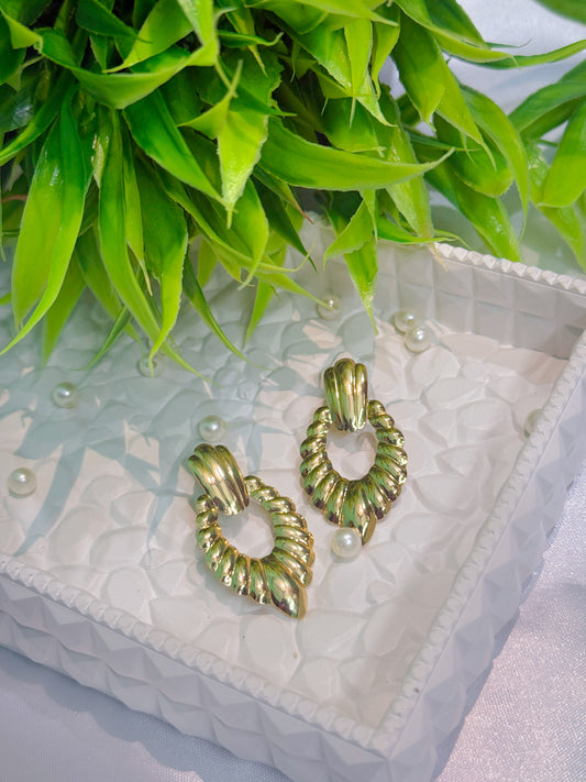 Antitarnised Plam Leaf Earrings