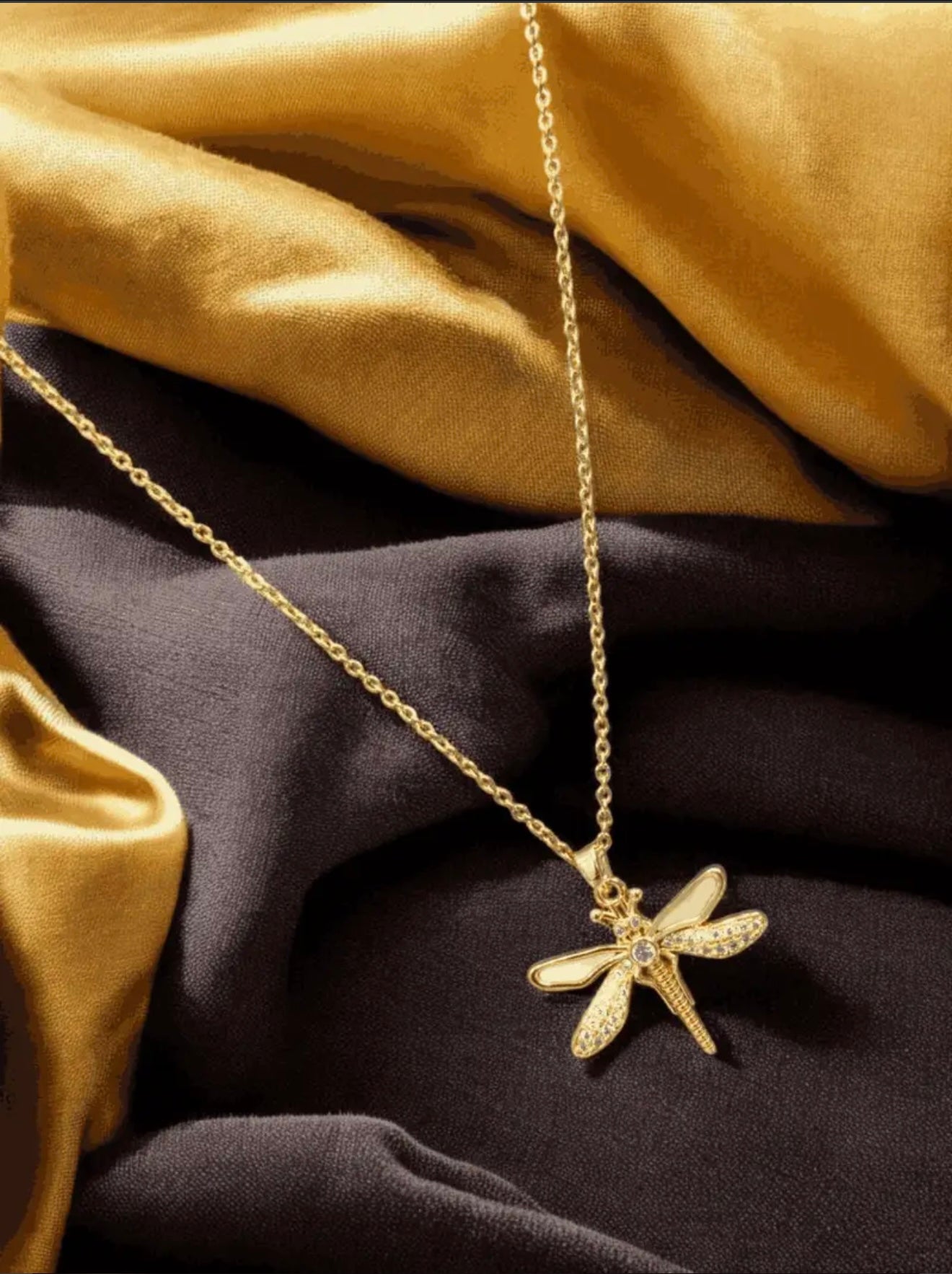 GOLD PLATED ANTITARNISH DRAGON FLY CHAIN