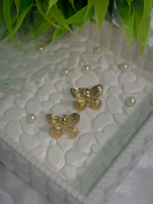 Antitarnised Butterfly Stud Earrings