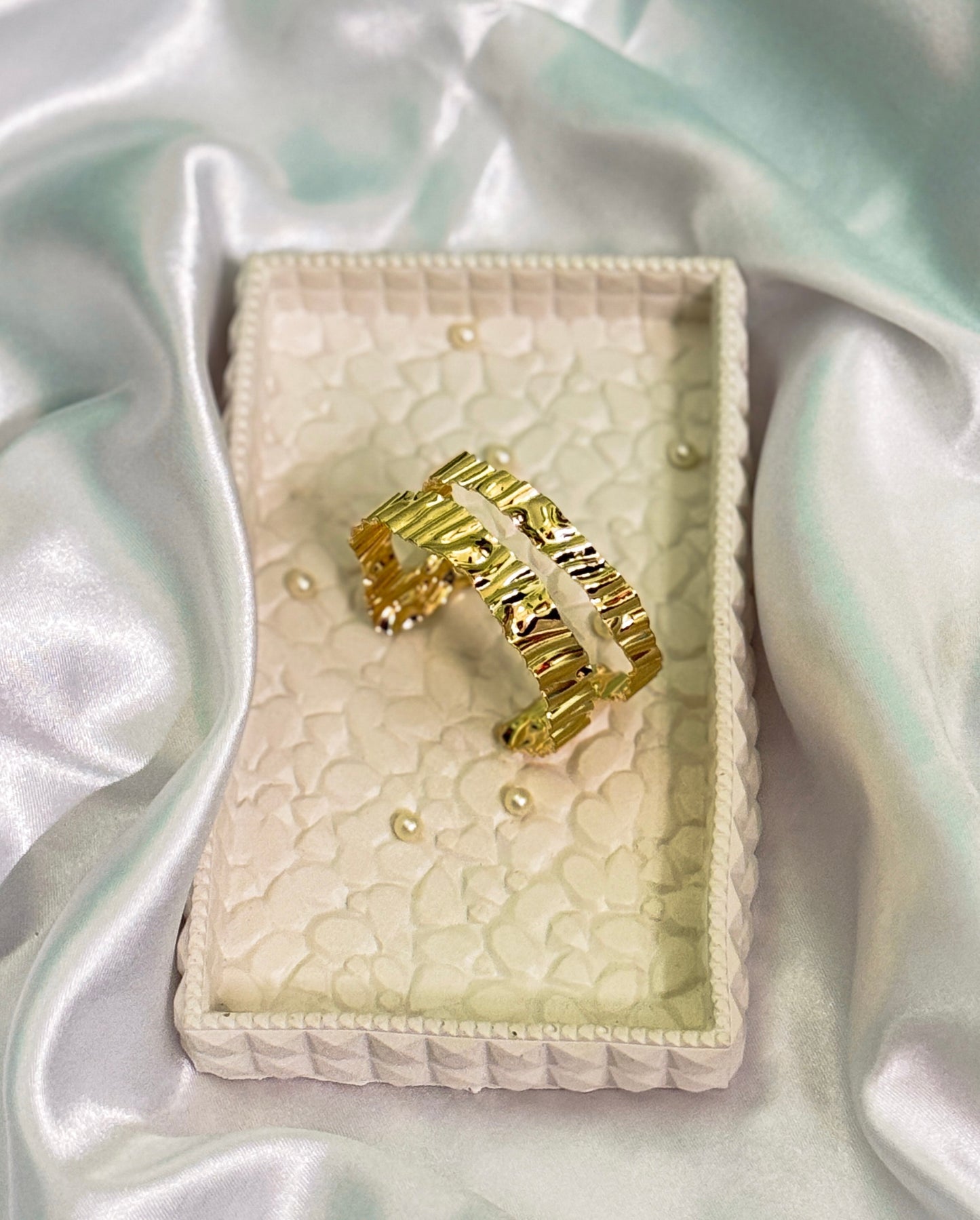 Golden handcuff bracelet