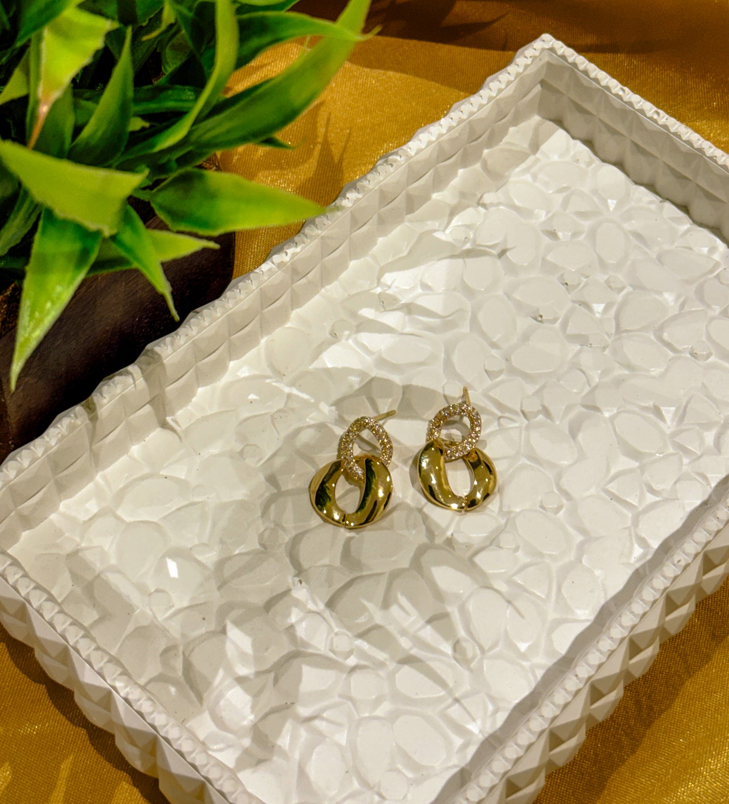 Gold-plated hoop earings