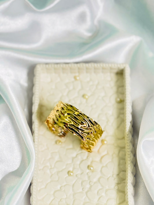 Golden Textured cuff bracelet