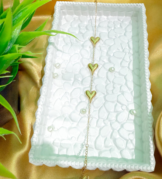 Antitarnised heart charm bracelet