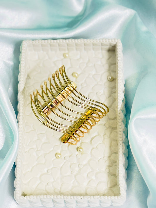 Golden open cuff bracelet