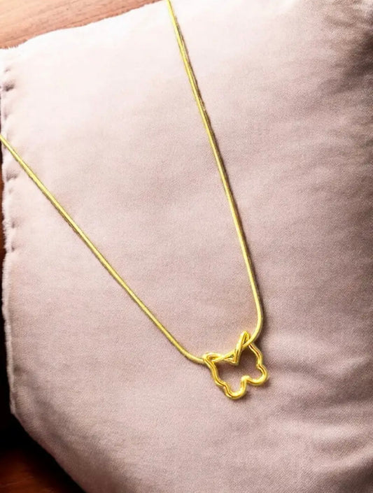 Antitarnised butterfly pendent chain